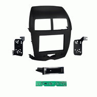 Carxtc Double or Single Din Install Car Stereo Dash Kit for a Aftermarket Radio Fits 2011-2014 Mitsubishi Outlander Sport Trim Bezel is High Gloss