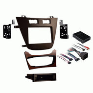 Carxtc Double or Single Din Install Car Stereo Dash Kit for a Aftermarket Radio Fits 2011-2012 Buick Regal w/Monochrome Screen and Key Start Trim Bezel is Matte Brown