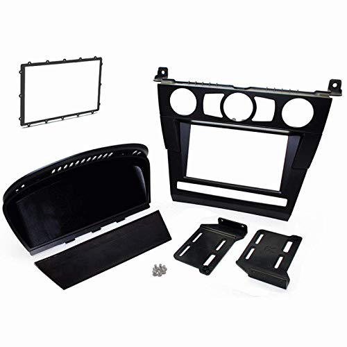 Carxtc Double Din Install Car Stereo Dash Kit for a Aftermarket Radio Fits 2004-2007 BMW 5 Series, Alpina B5 Trim Bezel is Painted Matte Black