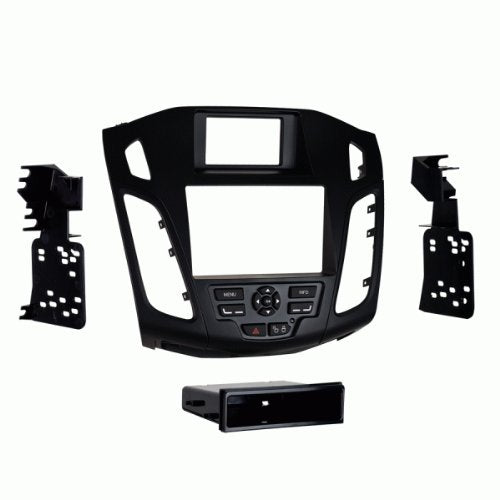 Carxtc Double or Single Din Install Car Stereo Dash Kit for a Aftermarket Radio Fits 2012-2014 Ford Focus w/o MyFord Touch Trim Bezel is Matte Black