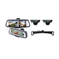 EchoMaster PMK-73BS Blind Spot Elimination Kit 3 Camera's and 3 inpute Rearview Mirror system 1x PMM-7333-PL, 2x PCAM-BS1-NSET, PCAM-10L