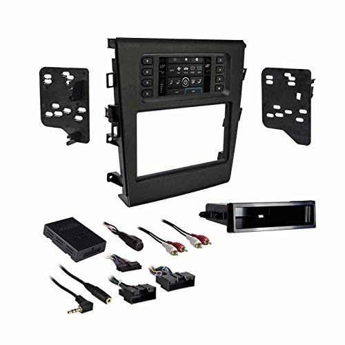 Carxtc Double or Single Din Install Car Stereo Dash Kit, Electronic Harness and Antenna Adapter for a Aftermarket Radio Fits 2013-2017 Ford Fusion Trim Bezel is Black