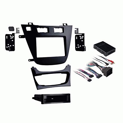 Carxtc Double or Single Din Install Car Stereo Dash Kit for a Aftermarket Radio Fits 2011-2012 Buick Regal w/Monochrome Screen, Push Start Trim Bezel is Black