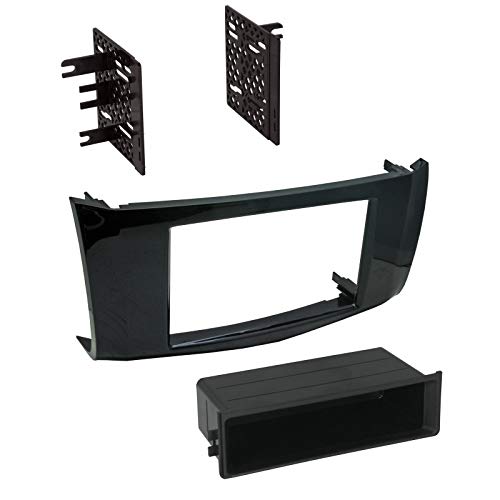 Carxtc Stereo Install Dash Double Din or Single Din Radio Fits Nissan Sentra 2013-2017 Painted Gloss Black