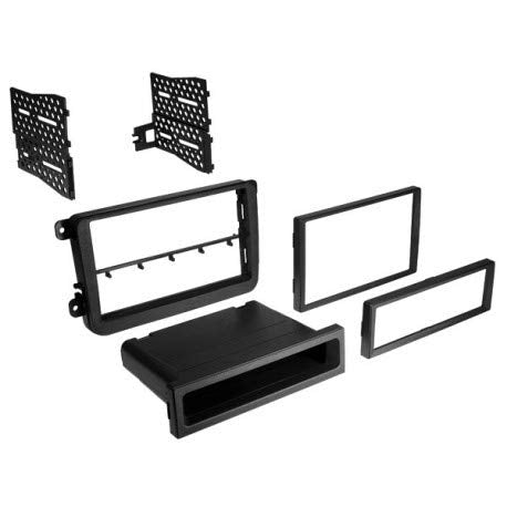 Carxtc Stereo Install Double Din or Single Din Dash Kit Fits Vw Rabbit (2006-09), Eos (2007-16), Golf (2008-14), Cc (2009-17), Tiguan (2009-17), Beetle (2012-18)