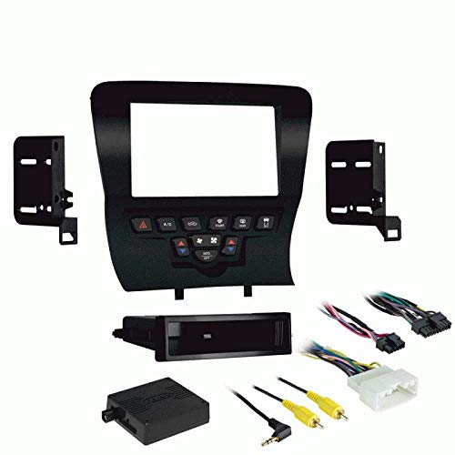 Carxtc Double or Single Din Install Car Stereo Dash Kit, Electronic Harness and Antenna Adapter for a Aftermarket Radio Fits 2011-2014 Dodge Charger Trim Bezel is Black
