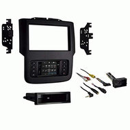 Carxtc Double or Single Din Install Car Stereo Dash Kit, Electronic Harness and Antenna Adapter for New Radio Fits 2013-2017 Ram Chassis Cab 2500, 3500, 4500, 5500 w/ 5 or 8.4inch Touchscreen - Black