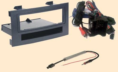 Radio Stereo Install Dash Kit single din + Steering control wiring + canbus wire harness + antenna adapter for VW Volkswagen Touareg 2004 2005 2006 2007 2008 2009 2010 (wont work in the 04-07's if replacing a factory Navigation system)