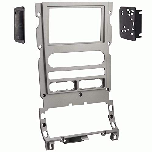 Carxtc Double Din Install Car Stereo Dash Kit for a Aftermarket Radio Fits 2007-2014 Lincoln Navigator 4 X 2 Models Trim Bezel is Painted Silver Non Navigation Replacement