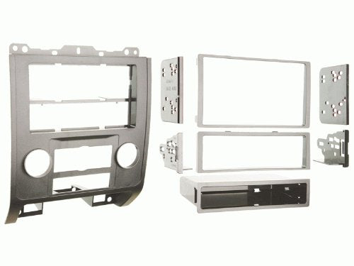 Carxtc Double or Single Din Install Car Stereo Dash Kit for a Aftermarket Radio Fits 2008-2012 Ford Escape Trim Bezel is Silver