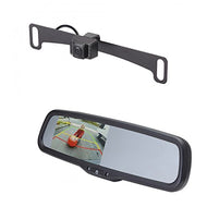 EchoMaster KLI4M Car Backup camera kit includes LICENSE PLATE CAMERA (MOUNTS BEHIND) (PCAM-10I-N) and 4.3 inch REAR CAMERA DISPLAY MIRROR (PMM-43-PL)