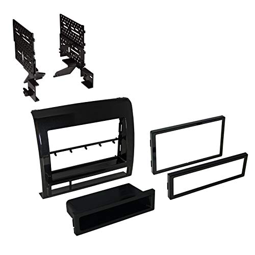 Carxtc Stereo Install Dash Kit Single and Double Din Fits Toyota Tacoma 2012-2015 Painted Metallic Graphite