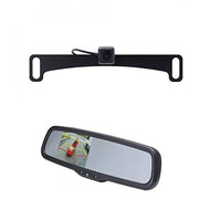 EchoMaster K103R License Plate Camera (Mounts Behind) (PCAM-10L-N) and a 3.5 inch Rear Camera Display Mirror (PMM-35-PL)
