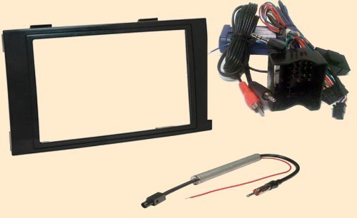 Radio Stereo Install Dash Kit Double din + Steering control wiring + canbus wire harness + antenna adapter for VW Volkswagen Touareg 2004 2005 2006 2007 2008 2009 2010