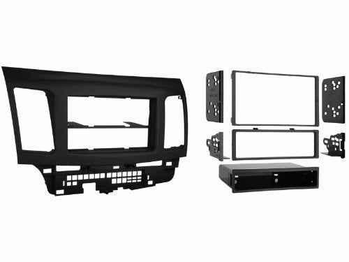 Carxtc Double or Single Din Install Car Stereo Dash Kit for a Aftermarket Radio Fits 2014-2017 Mitsubishi Lancer, Lancer Sportback Trim Bezel is Matte Black