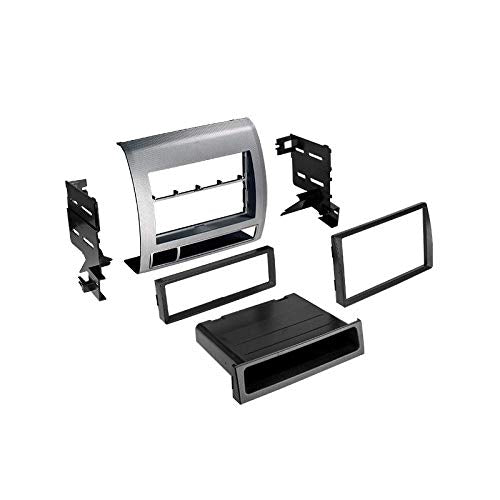 Carxtc Stereo Install Dash Kit Single and Double Din Fits Toyota Tacoma 2005-2011 Painted Silver
