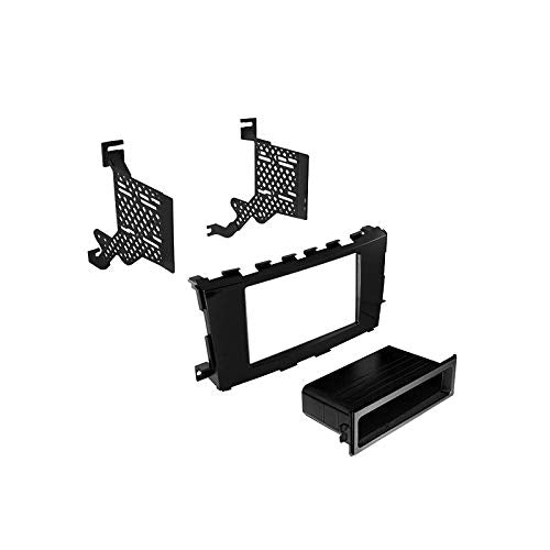 Carxtc Stereo Install Dash Double Din or Single Din Radio Fits Nissan Altima 2013-2018 - Charcoal Gray Gloss Finish - 2018 Sedan Only